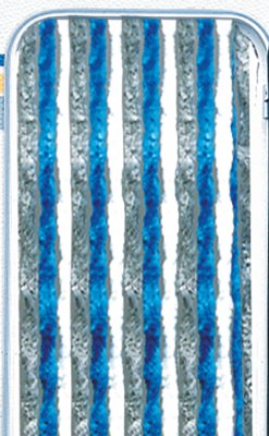 Flauschvorhang 100 x 200 cm blau-grau
